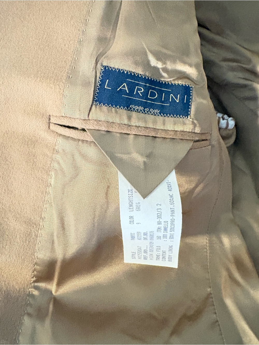 Lardini Men's Genuine Colombo Camel Hair Blazer US Size 44 XL - Picture 11 of 13